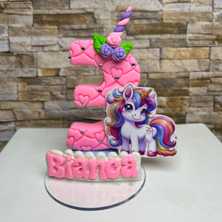 Vela Aniversario Unicórnio em Biscuit em Oferta na Shopee