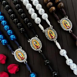 Terço de Mão em Pérolas ou Madeira | contas de 8mm | NOSSA SENHORA VIRGEM DE GUADALUPE em Oferta na Shopee