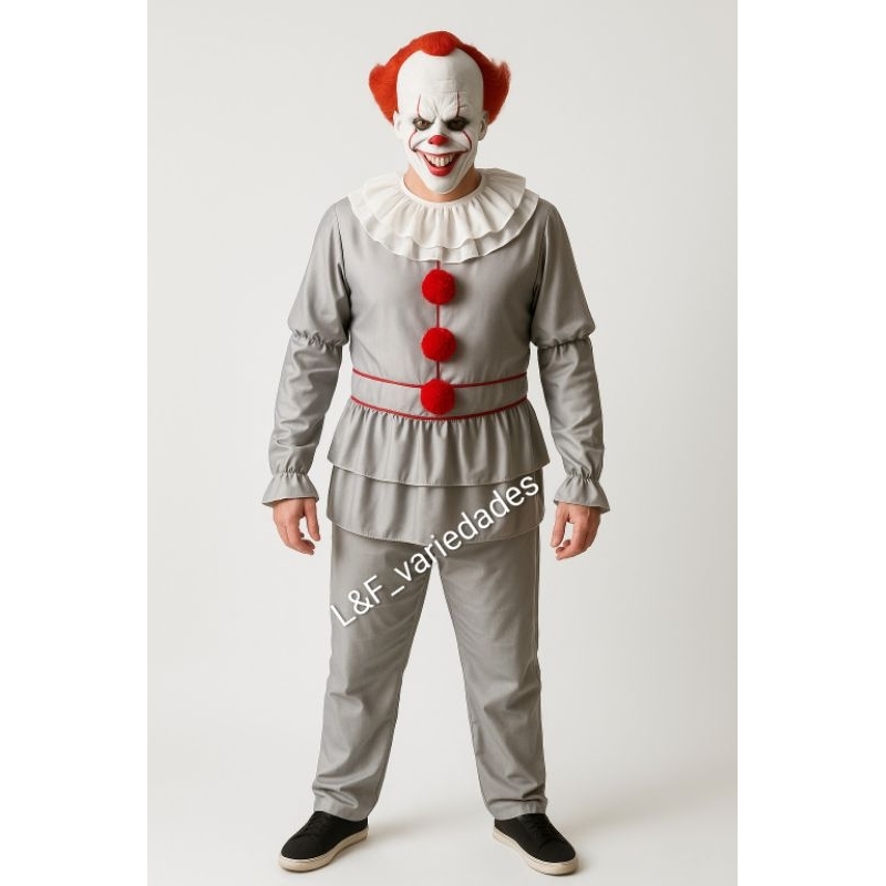 fantasia ADULTO do palhaço ITI MACACÃO LONGO Halloween ( obs não inclui a máscara)