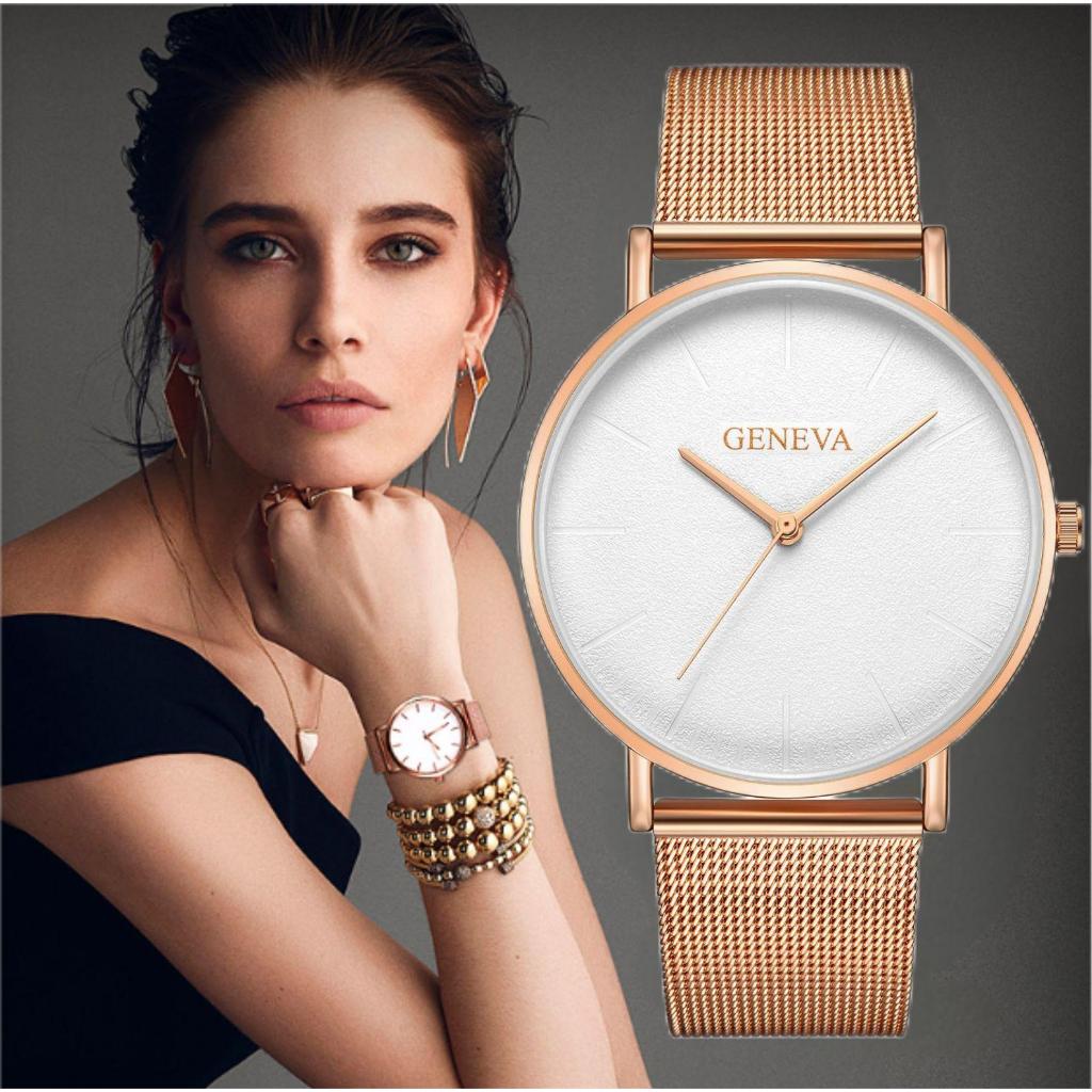 Relógio Feminino de Quartzo Extra Fino com Pulseira de Metal Milanês - Estilo Elegante e Versátil em Oferta na Shopee