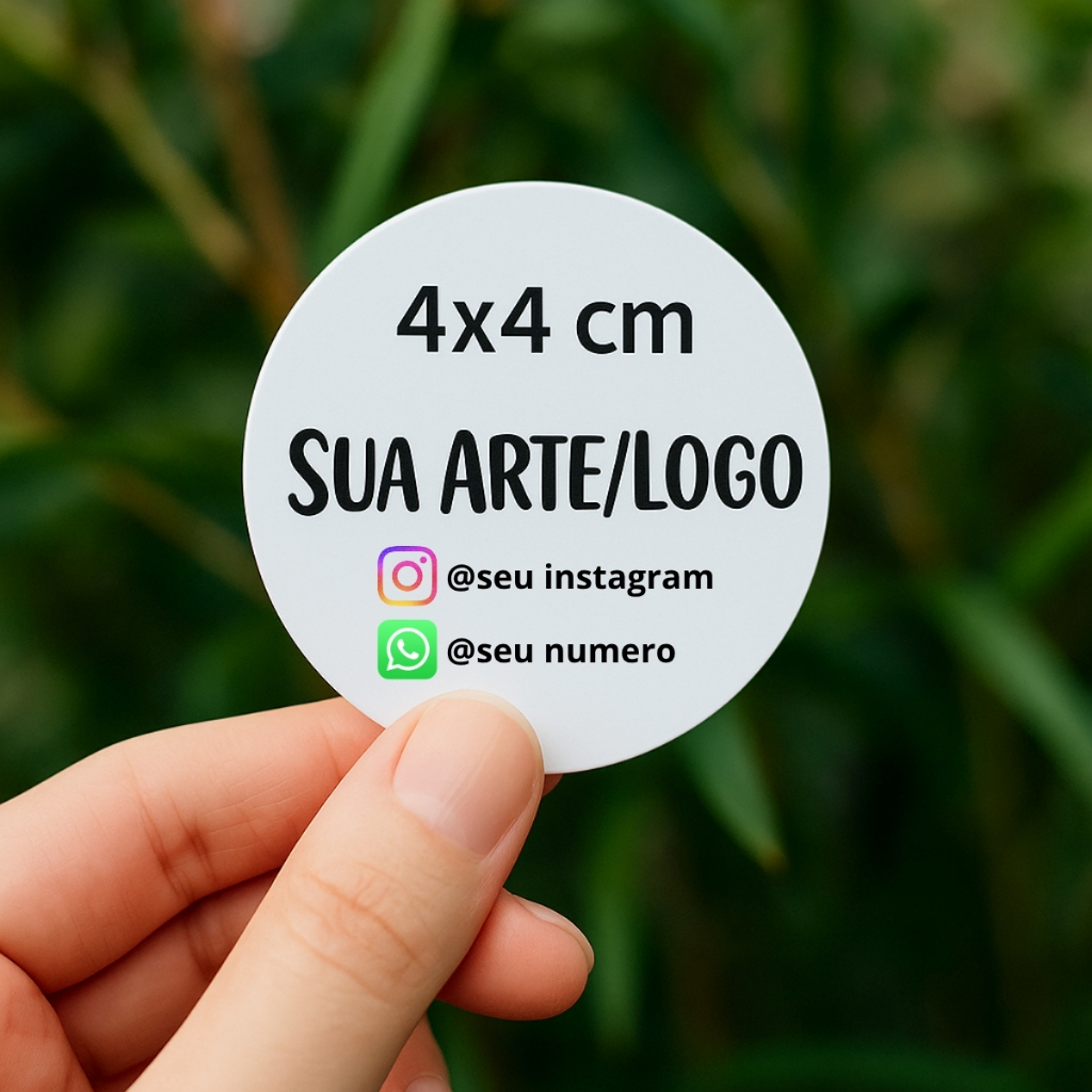 Adesivo Personalizado 4x4cm - Envio 24 Horas em Oferta na Shopee
