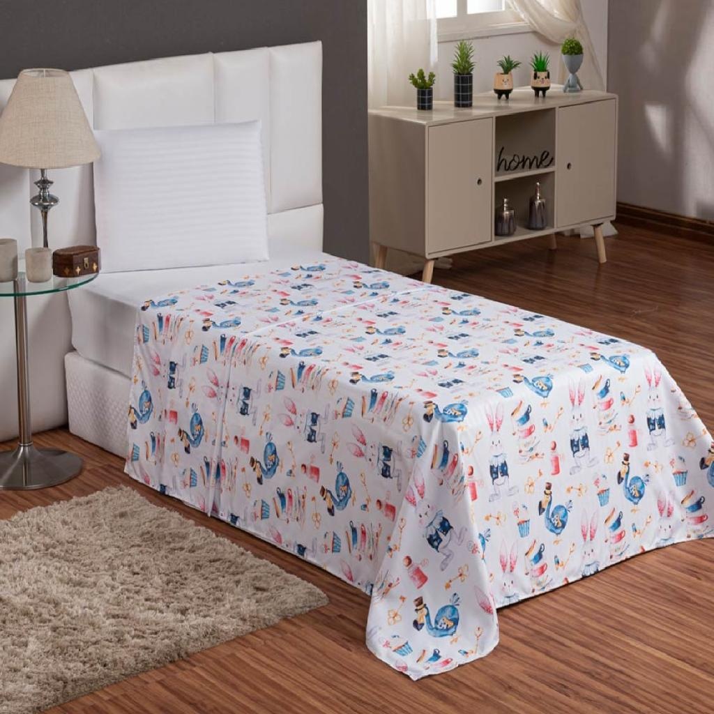 Kit 10 Lençol Solteiro Com Elástico Jogo Roupa de Cama Virol 3 Peças Estampado