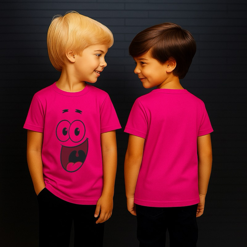 Camiseta Patrick Infantil Algodão Camisa Unissex Turma do Bob Esponja