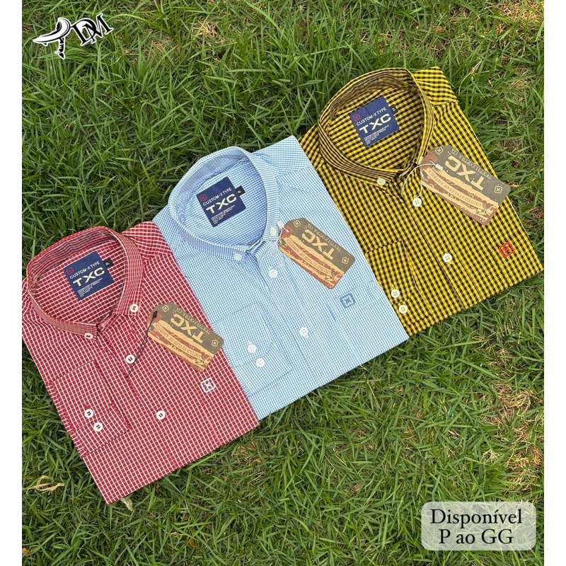 camisa manga longa xadrez