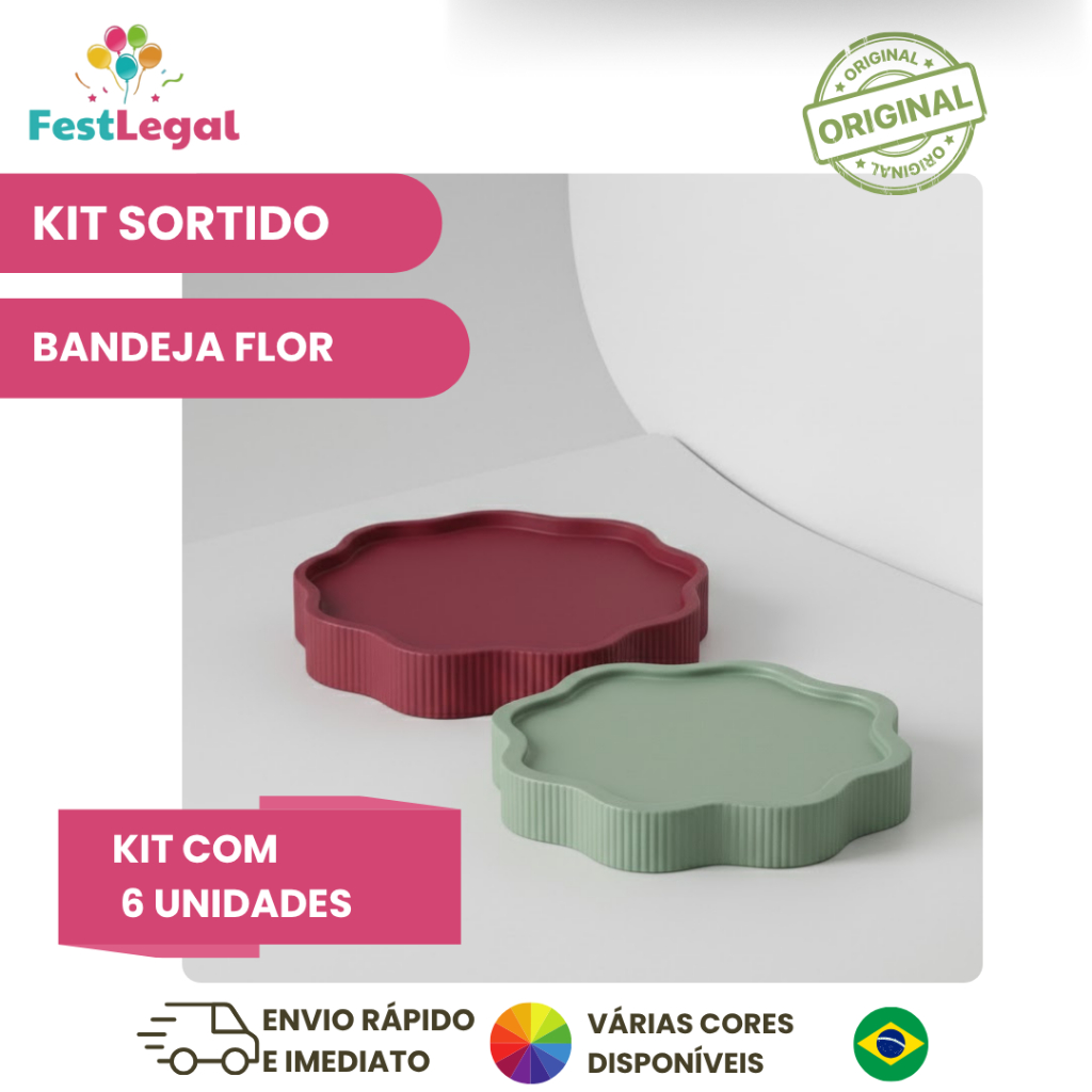 SELEÇÃO SORTIDA COM 6 BANDEJA FLOR ELEGANCE PARA FESTA, ANIVERSARIO E DECORAÇAO em Oferta na Shopee