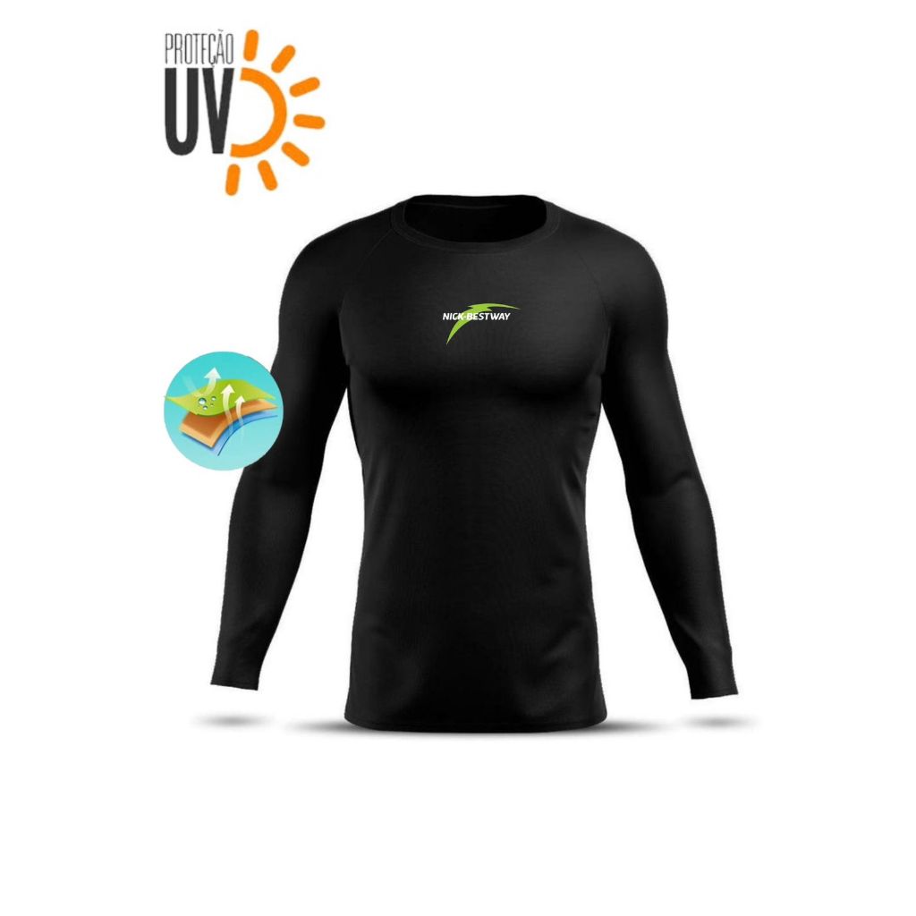 Camiseta Térmica Masculina Segunda Pele Inverno Nick-Bestway | Compressão e Proteção Solar UV+