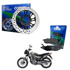 Disco Freio Dianteiro + Pastilha Moto CG 150 TITAN ESD 2009 2010 2011 2012 2013 2014 Completo Cobreq
