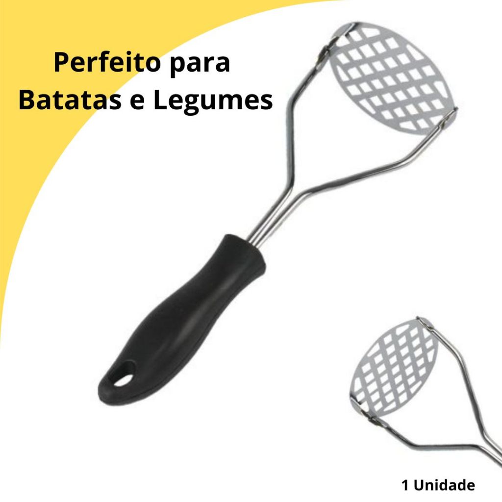 Amassador de Batata e  Legumes  Cabo Plástico Com Inox - MP em Oferta na Shopee