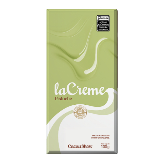 Tablete laCreme de Chocolate Branco com Pistache 100g em Oferta na Shopee