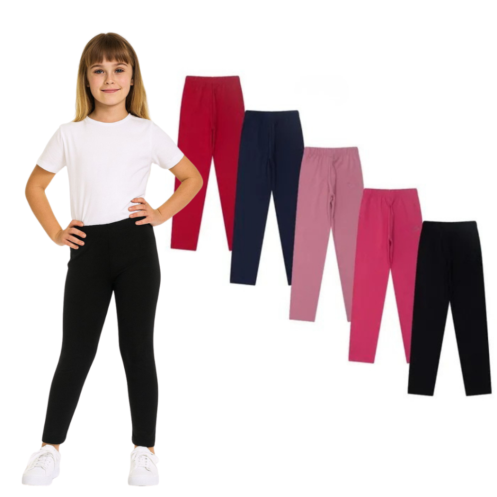 Legging Leg Cotton Infantil Juvenil Menina Tam 1 ao 16 Calça Lisa Cores Sortidas em Oferta na Shopee