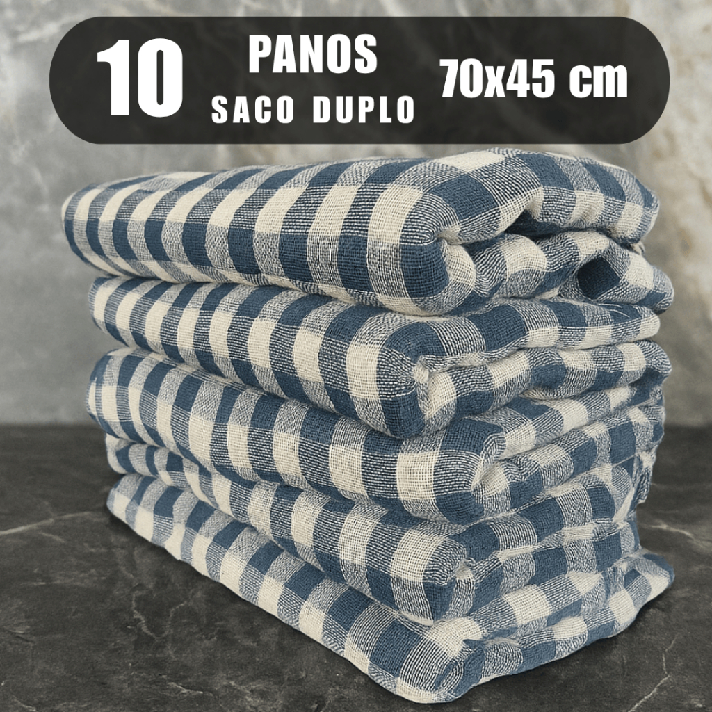 Kit 10 Panos de Chão Xadrez Duplo Grosso 70x45 cm em Oferta na Shopee