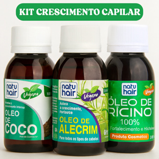 Kit Terapia Capilar Óleo de Coco + Rícino + Alecrim NATUHAIR 60ml em Oferta na Shopee