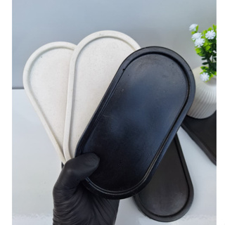 Bandeja Decorativa Oval 18cm Artesanal Cimento Impermeável em Oferta na Shopee