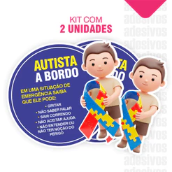 Adesivo Autista a Bordo Vinil Premium Autismo Inlusão Menino