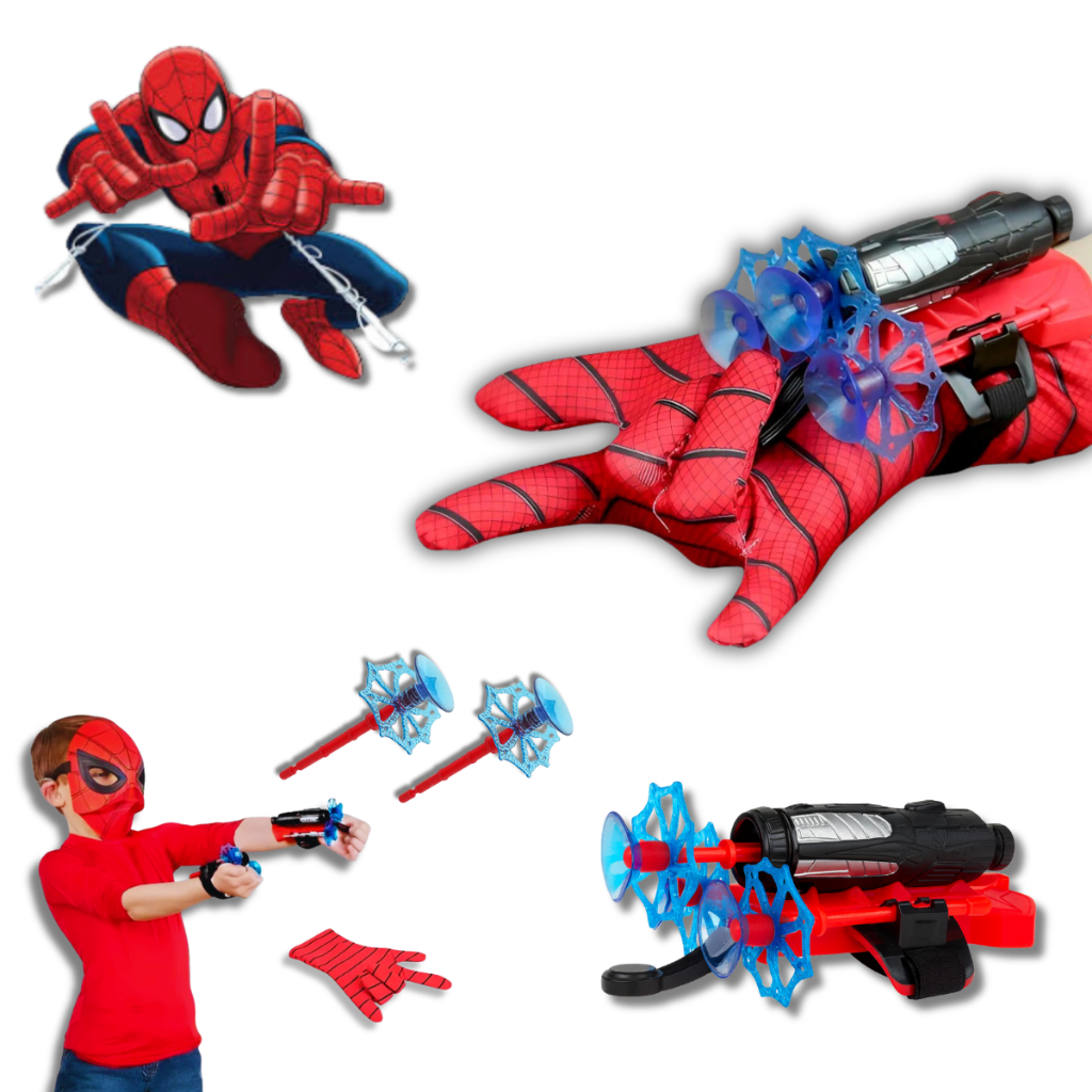 Luva Lançador De Teia Ventosa Homem Aranha Brinquedo Menino Infantil Herói Com Dardos Presente Divertido