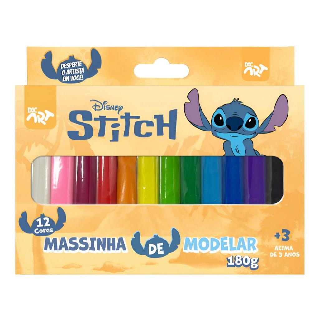MASSINHA DE MODELAR STITCH DISNEY 12 CORES 180G DAC em Oferta na Shopee
