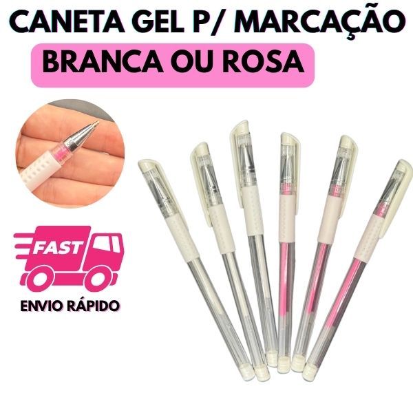 Caneta em Gel Branca / Rosa Marcação Design de Sobrancelhas, Lábios, Micropigmentação Envio Rápido em Oferta na Shopee
