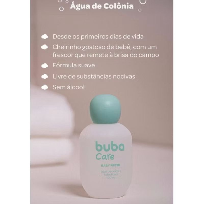 Colônia Baby Fresh Buba Care Cheiro Suave Água de Colônia Buba