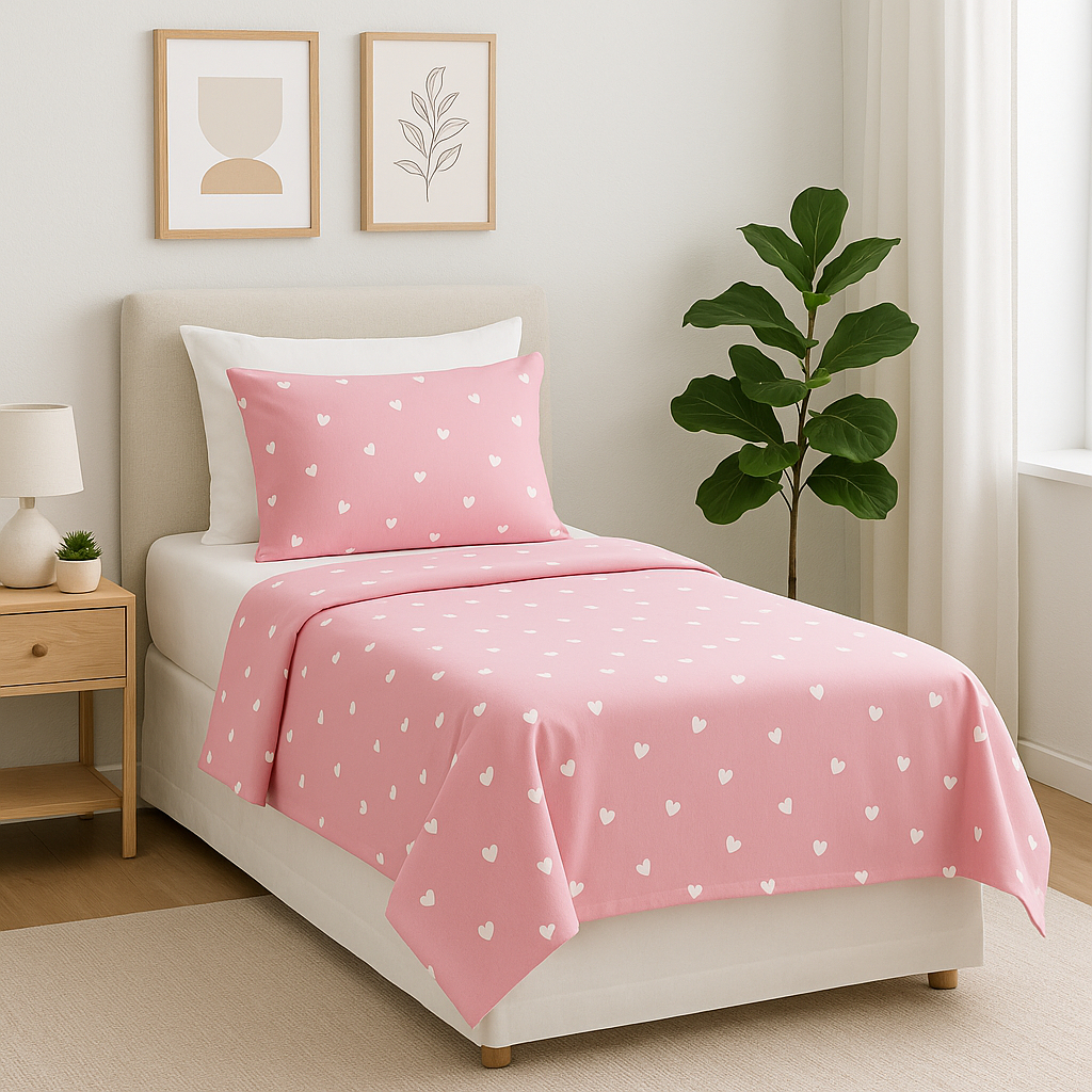 Jogo de Cama Lençol 3 Peças Solteiro / Solteirão / Viúvo – 180 Fios Algodão com Fronhas Bainha em Oferta na Shopee