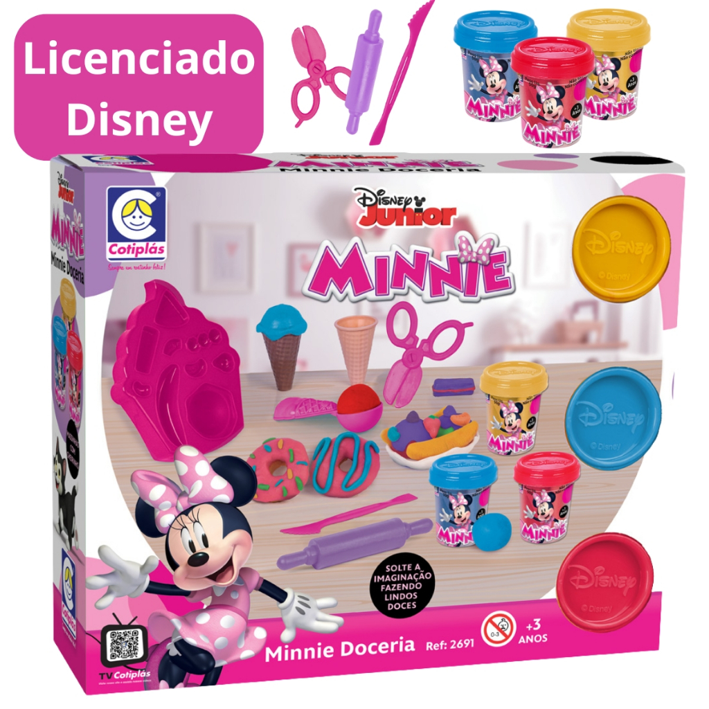 Kit Massinha de Modelar Doceria da Minnie com Acessórios Licenciado Disney Brinquedo em Oferta na Shopee