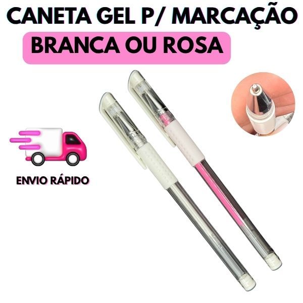 Caneta Gel Branca ou Rosa Marcação de Sobrancelhas, Micropigmentação, Boca, Super Pigmentada