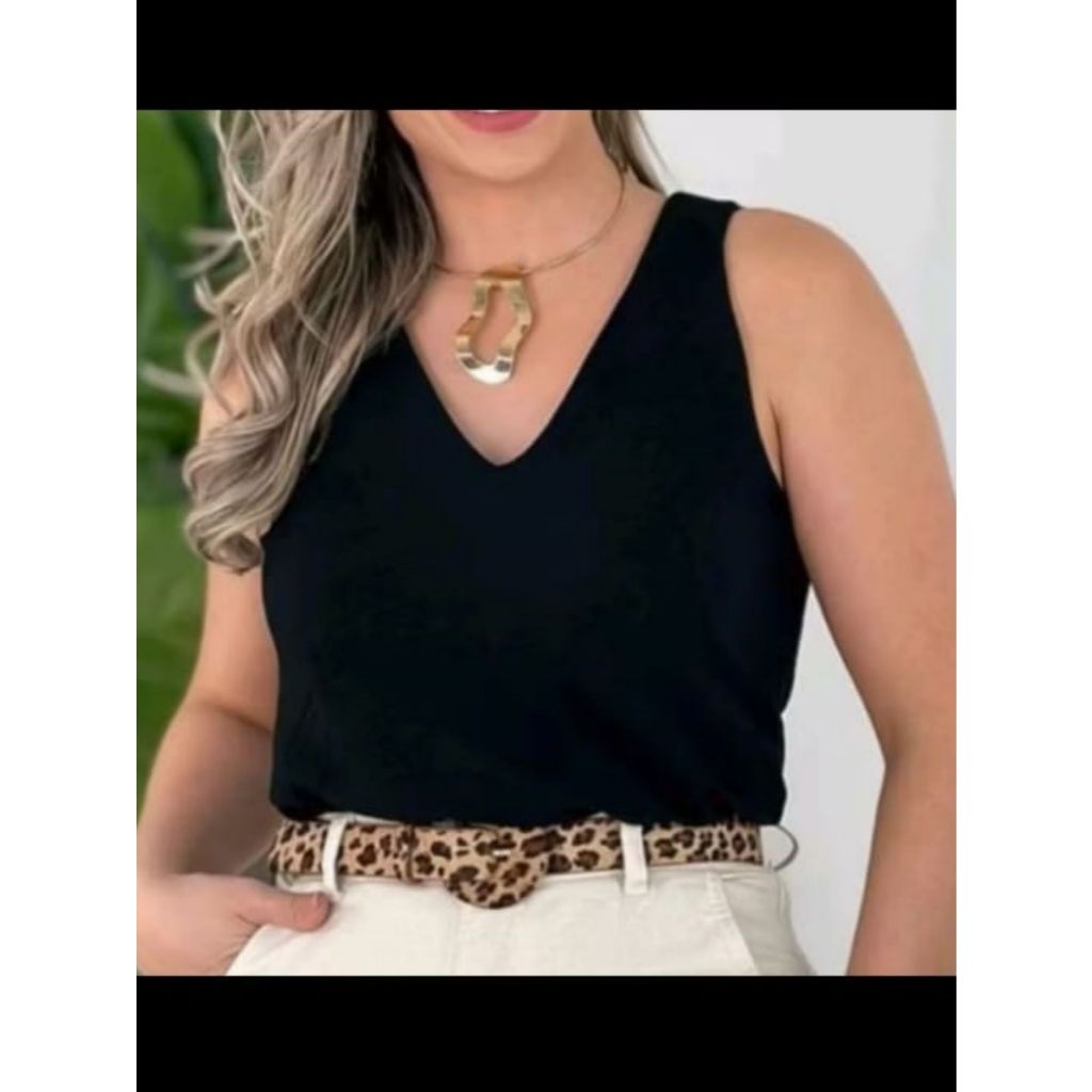 Blusa Regata Feminina Alça Larga Grossa Duna Tendência Regata Lisa Básica Elegante Moda Blogueira