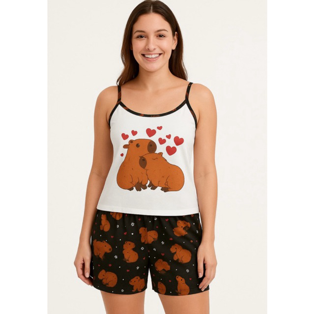 Baby doll feminino Adulto Blogueirinha Alcinha Short Dool Personagens verao pijama em Oferta na Shopee