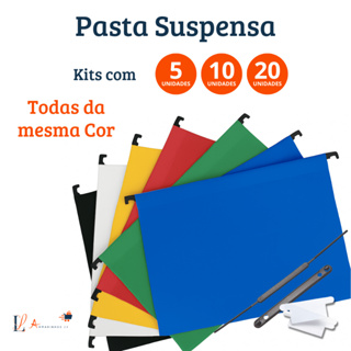 Kit C/ 5 - 10 ou 20 Pastas Suspensas Escritório Organização Documentos em Oferta na Shopee