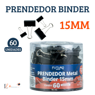 Kit com 60 Unidades Prendedor De Papel Binder Metal Clips Borboleta Preto 15mm em Oferta na Shopee