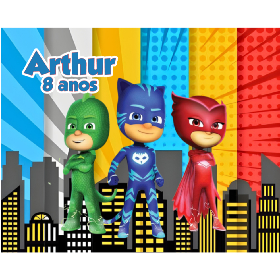 Kit 10/20/30/40 Quebra Cabeça Lembrancinha PJ Mask Personalizada