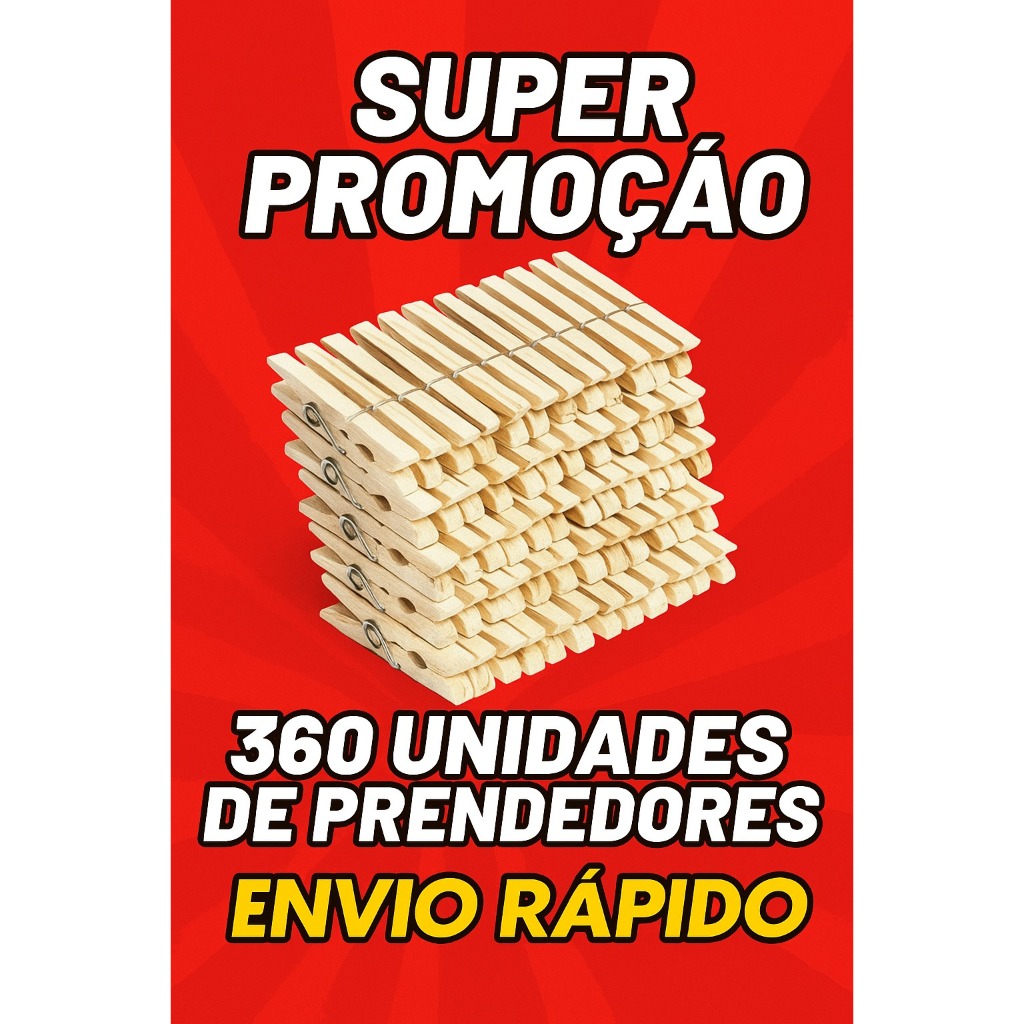 360 a 120 unidades de Prendedor Pregador de roupas de madeira pregador promoção em Oferta na Shopee