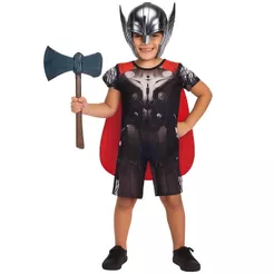 Fantasia Infantil Thor Com Máscara Realista E.V,A + Machado
