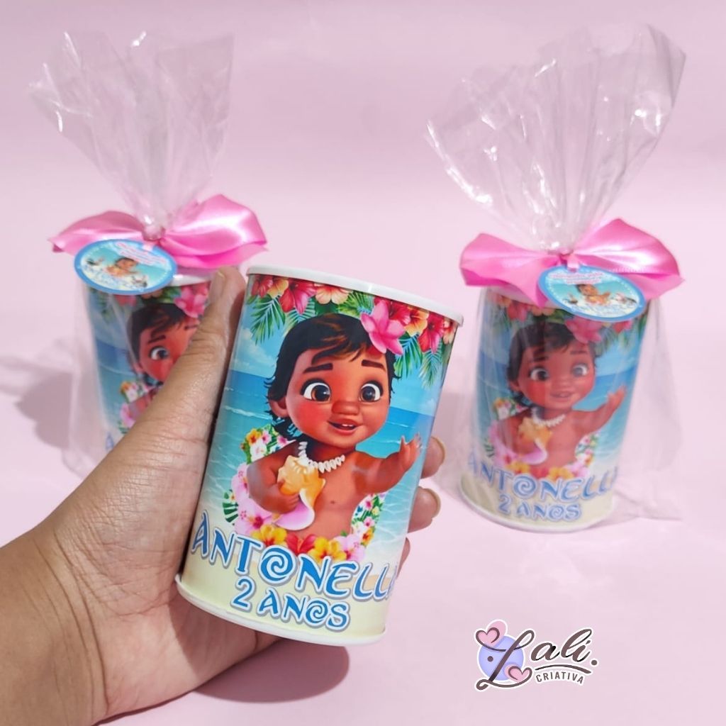 Cofrinho Personalizado com tema MOANA BABY | Lembrancinha Festa Infantil | FAZEMOS TODOS OS TEMAS em Oferta na Shopee
