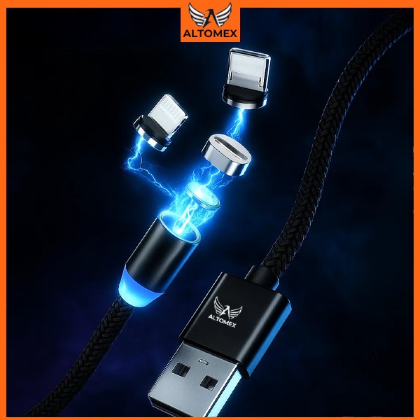 Cabo Magnético 3 em 1 Reforçado Carregamento Turbo Rápido Tipo C Micro USB  iPhone em Oferta na Shopee