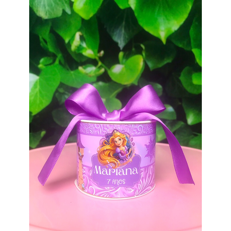 Kit MINI TUBOLATAS Personalizada 5x6 Rapunzel - Lembrancinha festa aniversário chá de bebe maternidade batizado