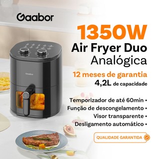 Gaabor Air Fryer Fritadeira 127V 4,2L Duplo Botão Janela Visor Grande AF45M02A