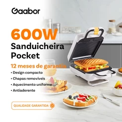 Gaabor Sanduicheira Dupla Face Rapida Compacta Ideal para Cafe da Manha 127V/220V