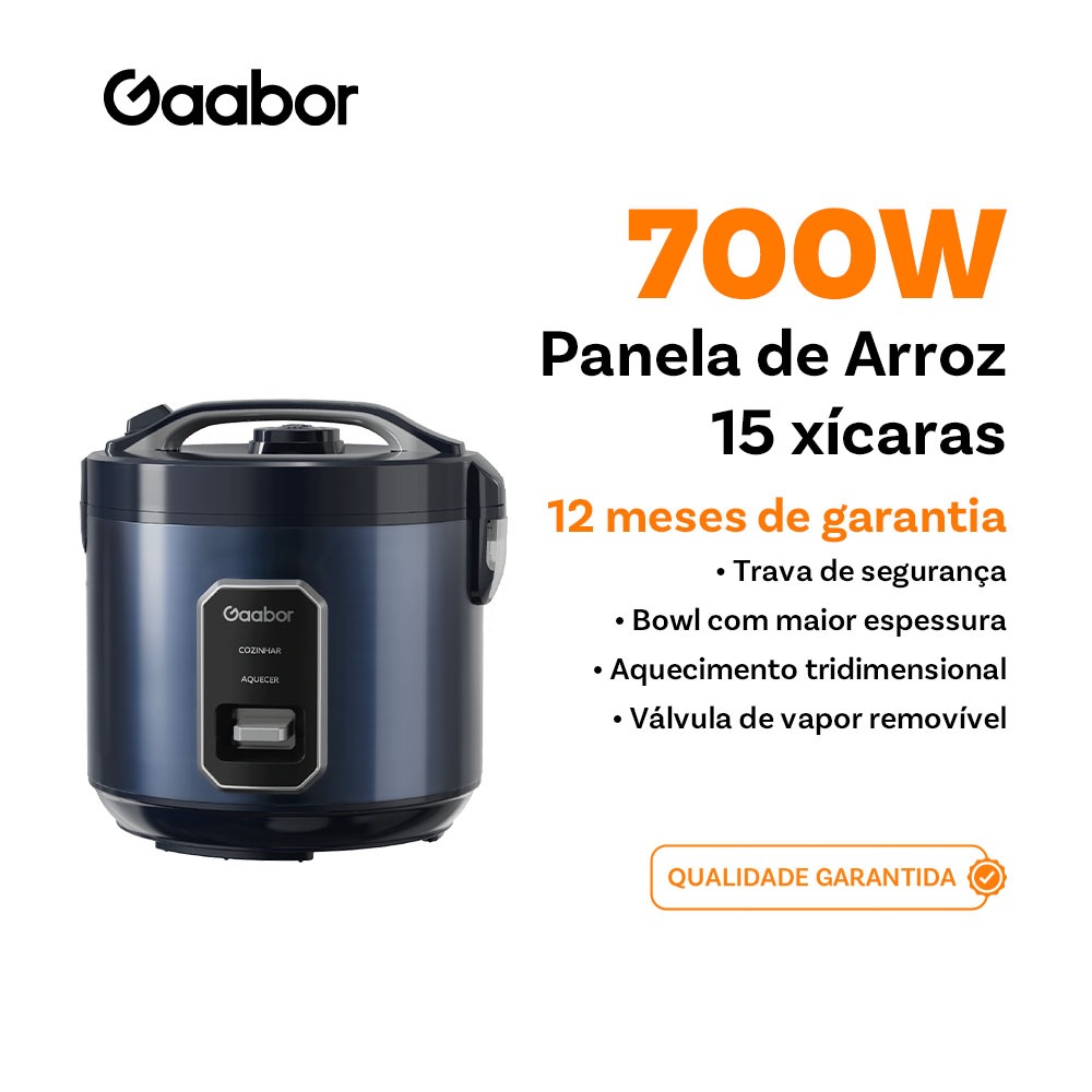 Gaabor Panela de Arroz Eletrica 127V Cozinha Automatica 2,2L Azul Marmoreada 700