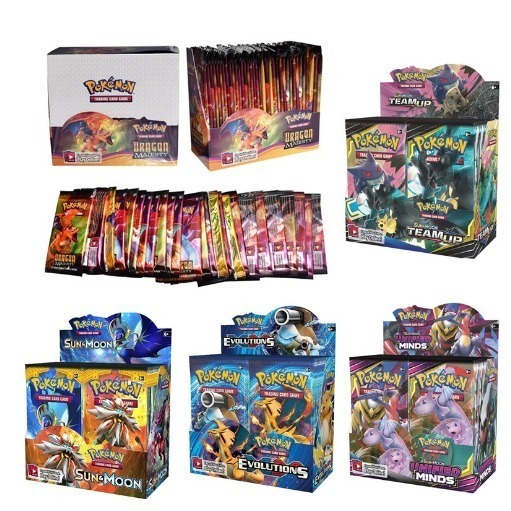 Booster Pokemon de Cartas Cartinhas Pokemon Cartinhas Colecionaveis Booster Cards Brinquedo Criança Tabuleiro em Oferta na Shopee