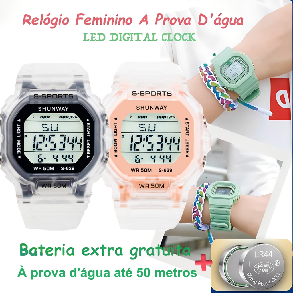 Relógio Feminino Digital À Prova D'Água De Pulso Esportivo Original Led Unissex Presente Ideal em Oferta na Shopee