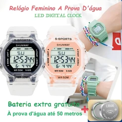 Relógio Feminino Digital À Prova D'Água De Pulso Esportivo Original Led Unissex Presente Ideal