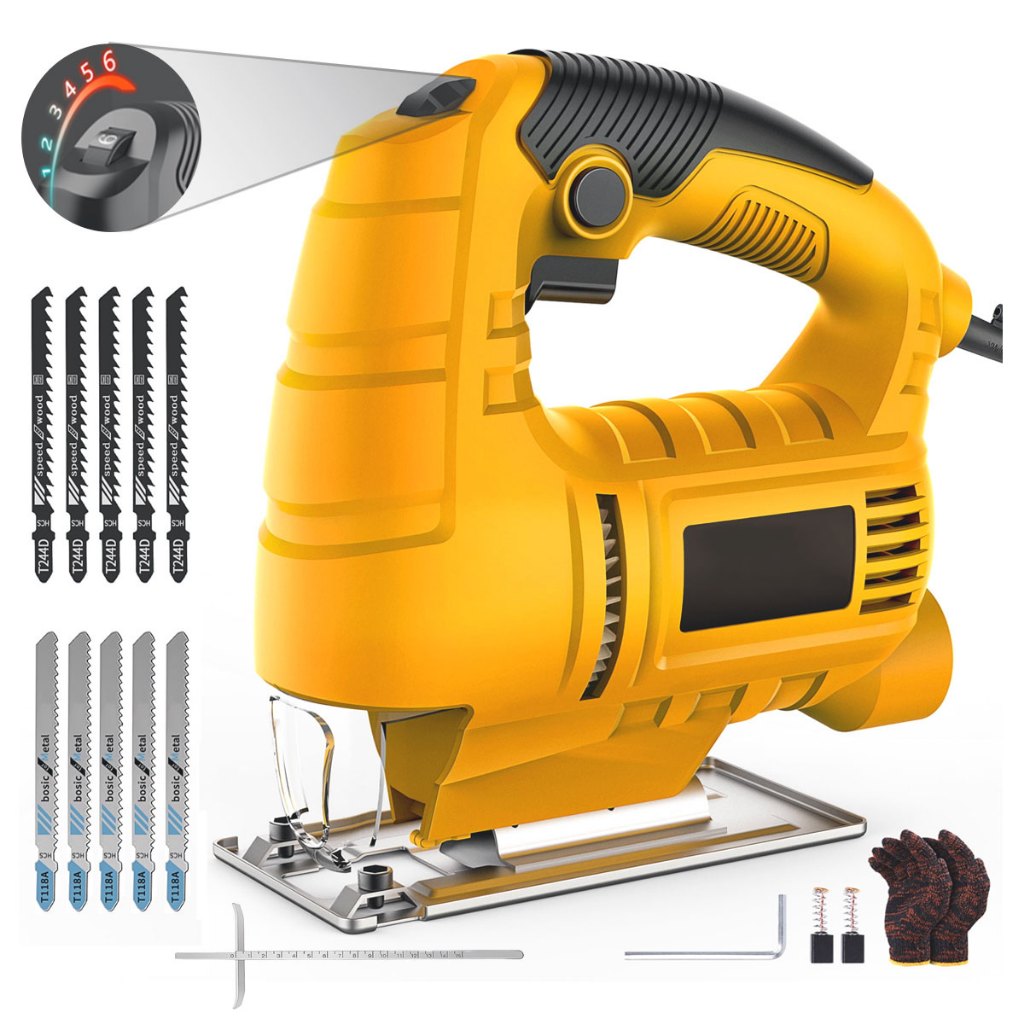 Serra Tico Tico 710W Profissional | Velocidade Variável | Botão Bloqueio | Acessórios | Bivolt 110V/220V