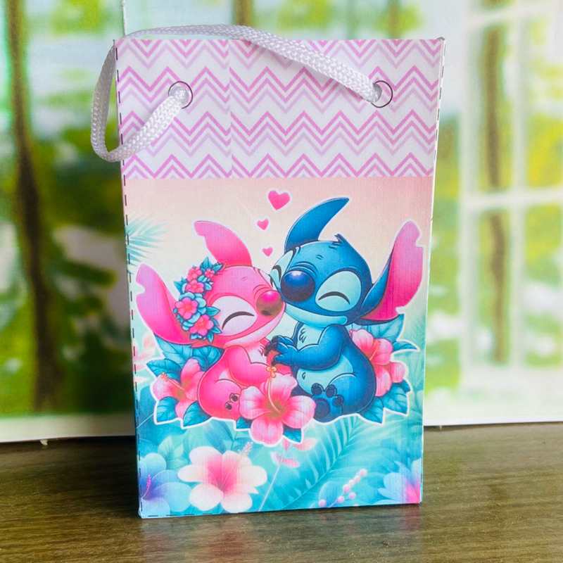 Sacolinha Surpresa Personalizada Lembrancinha Stitch e Angel PEGUE E MONT