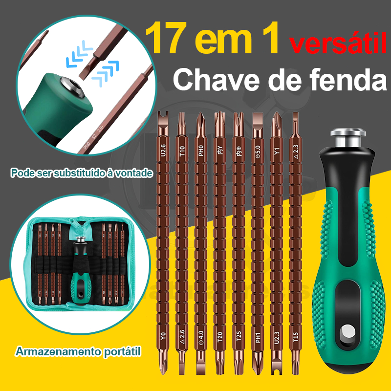 17 Em 1 Kit De Ferramentas De Reparo Conjunto De Chave De Fenda Ferramenta Isolada