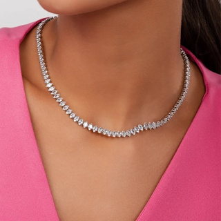 Riviera Navete Colar - Folheado A prata 925 / Ouro 18K em Oferta na Shopee