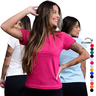 Camiseta Casual Dia a Dia Básica Uniforme Feminina Lisa Super Confortável ! em Oferta na Shopee
