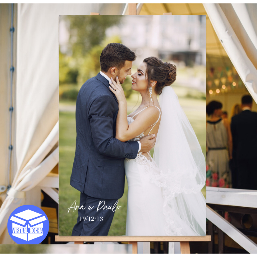 Quadro Placa Recepção de Casamento Foto do Casal Bem-vindos em Oferta na Shopee