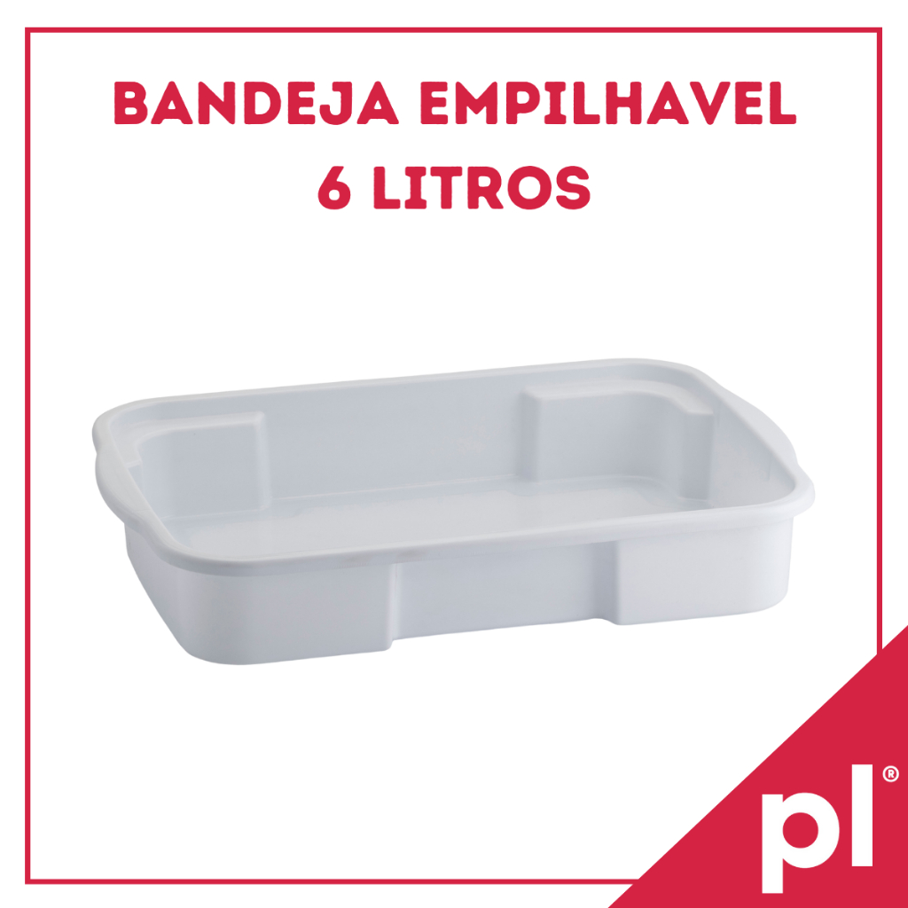 Kit 10 Bandejas 6 Litros Empilhável Para Salgados Carnes e Congelados em Plástico Resistente em Oferta na Shopee