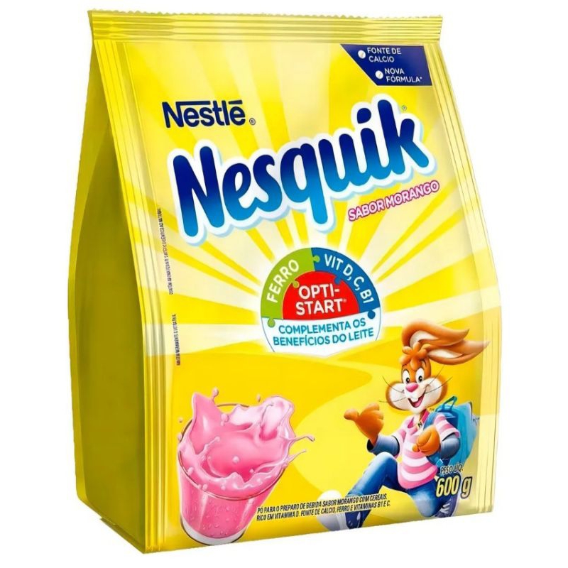Nesquik Achocolatado em Pó Sabor Morango 600g - Refil Econômico Nestlé em Oferta na Shopee