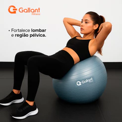 Bola de Pilates 65cm Yoga e Abdominal Com Bomba Gallant (GBP65AECBA-AZ)